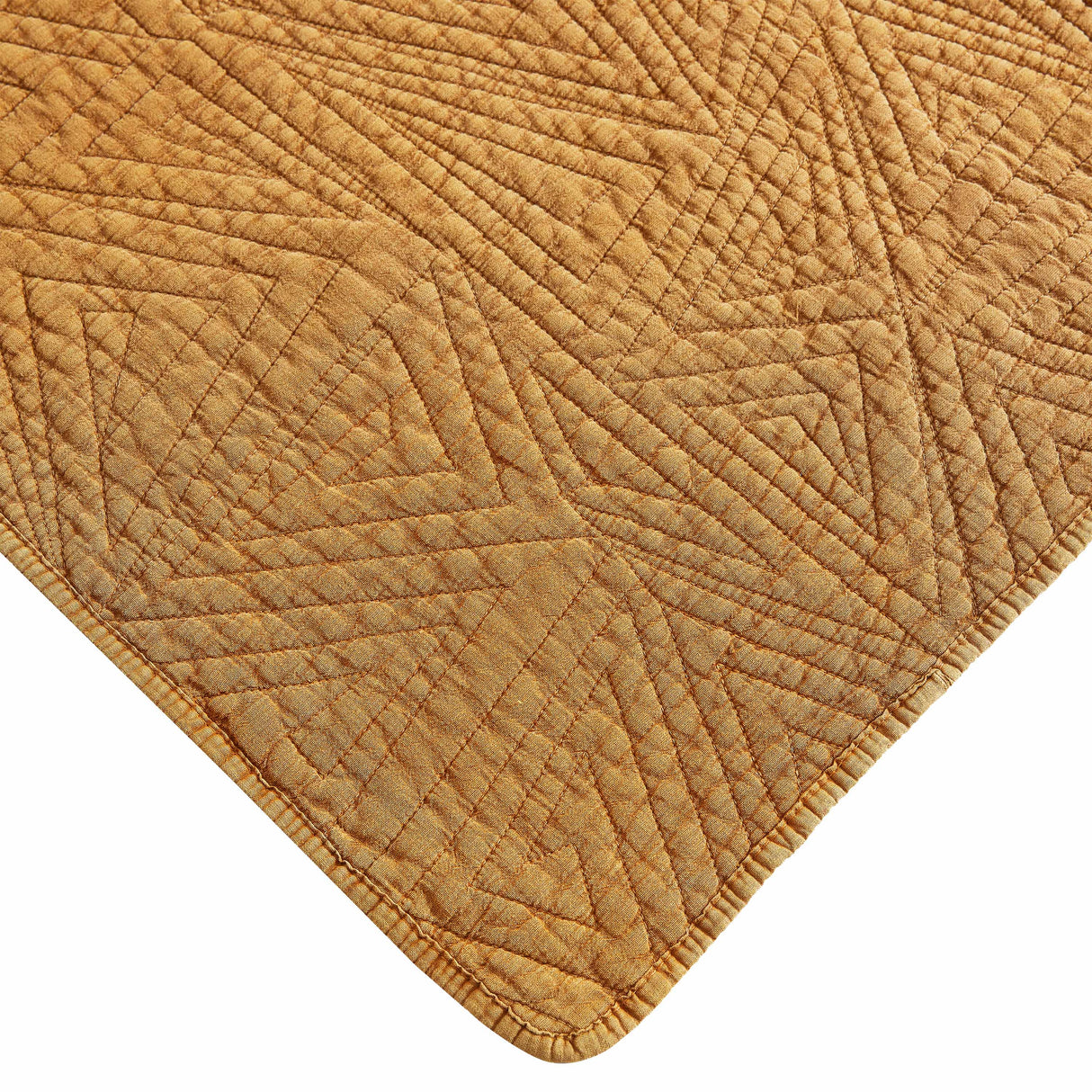Dancing Triangles Stonewashed Cotton Quilt Set