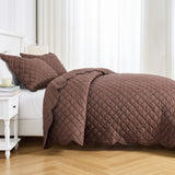 Diamond Scallop Cotton Voile Hand Stitched Quilt Set