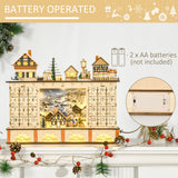 Light Up Table Xmas Wooden Store Holiday Decoration,Christmas Advent Calendar with Countdown Drawer, Village