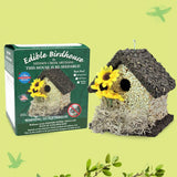 Short Handmade Edible Birdhouse with Dark Roof
