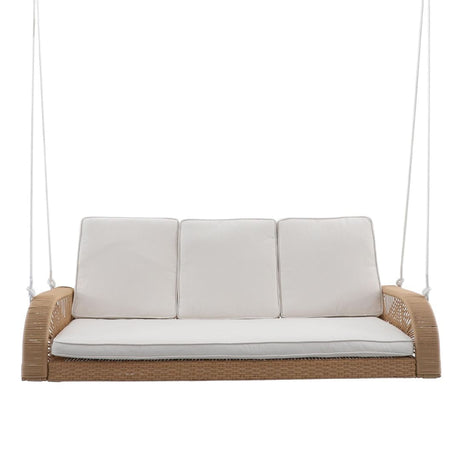 East Green Lucca Wicker Porch Swing with Cushions