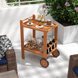 2 Tier Rolling Serving Cart