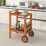 2 Tier Rolling Serving Cart