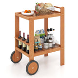 2 Tier Rolling Serving Cart