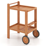 2 Tier Rolling Serving Cart