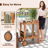 2 Tier Rolling Serving Cart