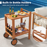 2 Tier Rolling Serving Cart