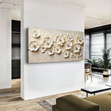 White Blossom Serenade Impasto Wall Art