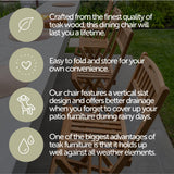 Emmett Natural Teak Indoor/Outdoor Folding Bar Stool