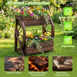 Rustic Wood Wagon Planter