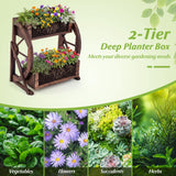 Rustic Wood Wagon Planter