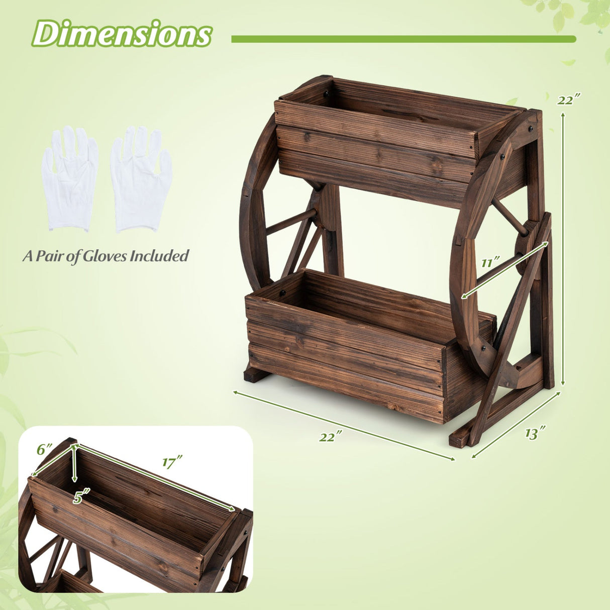 Rustic Wood Wagon Planter