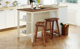 Rustic 3-piece Stationary Kitchen Island Set