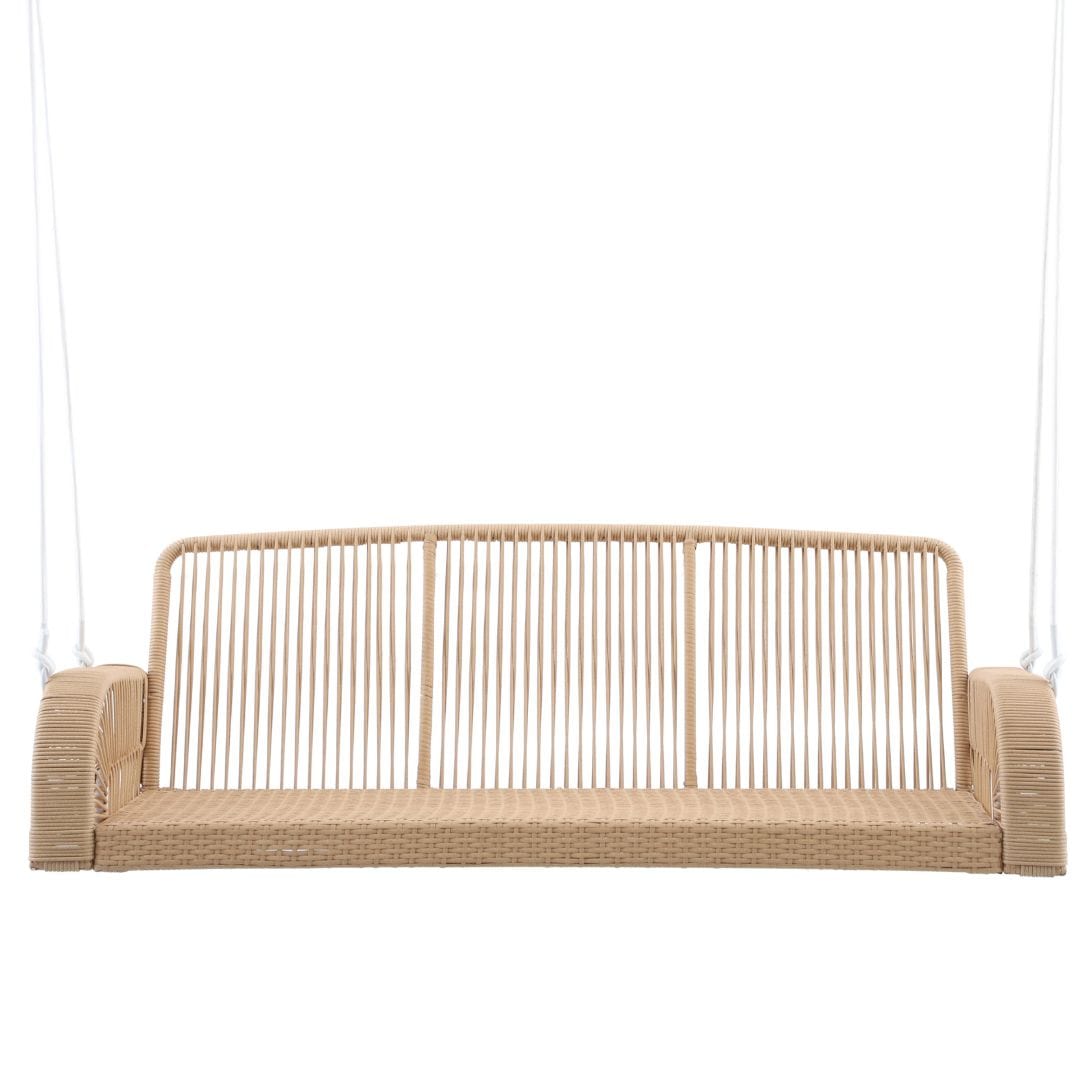 East Green Lucca Wicker Porch Swing with Cushions