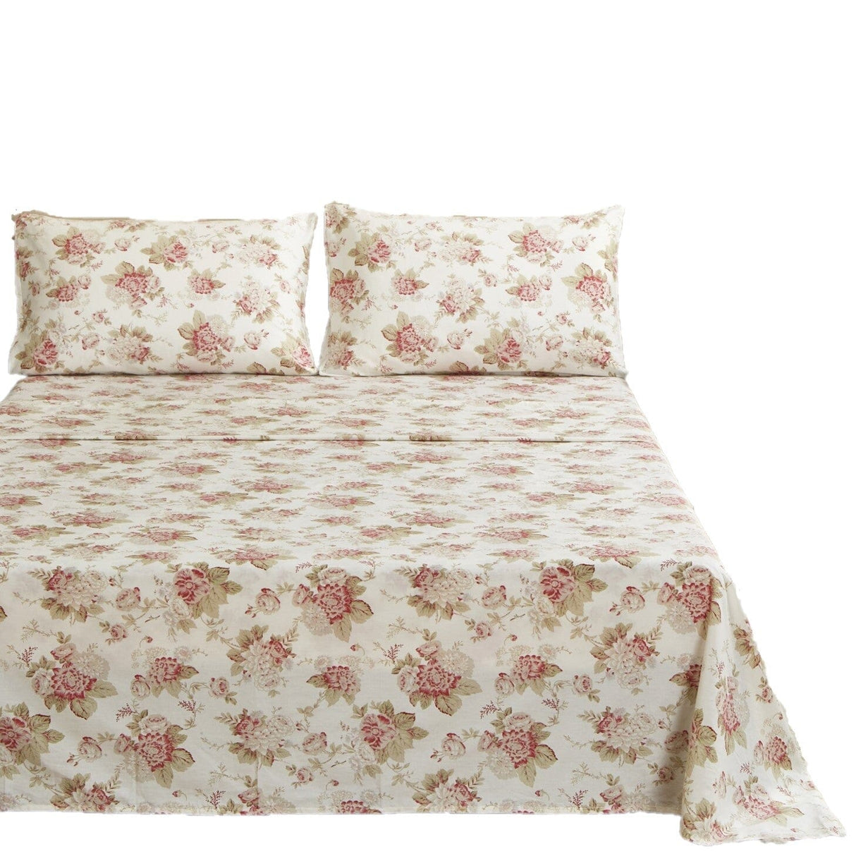 Hint of Mint Dainty Cottage Flat Sheet w/ Pillow Case