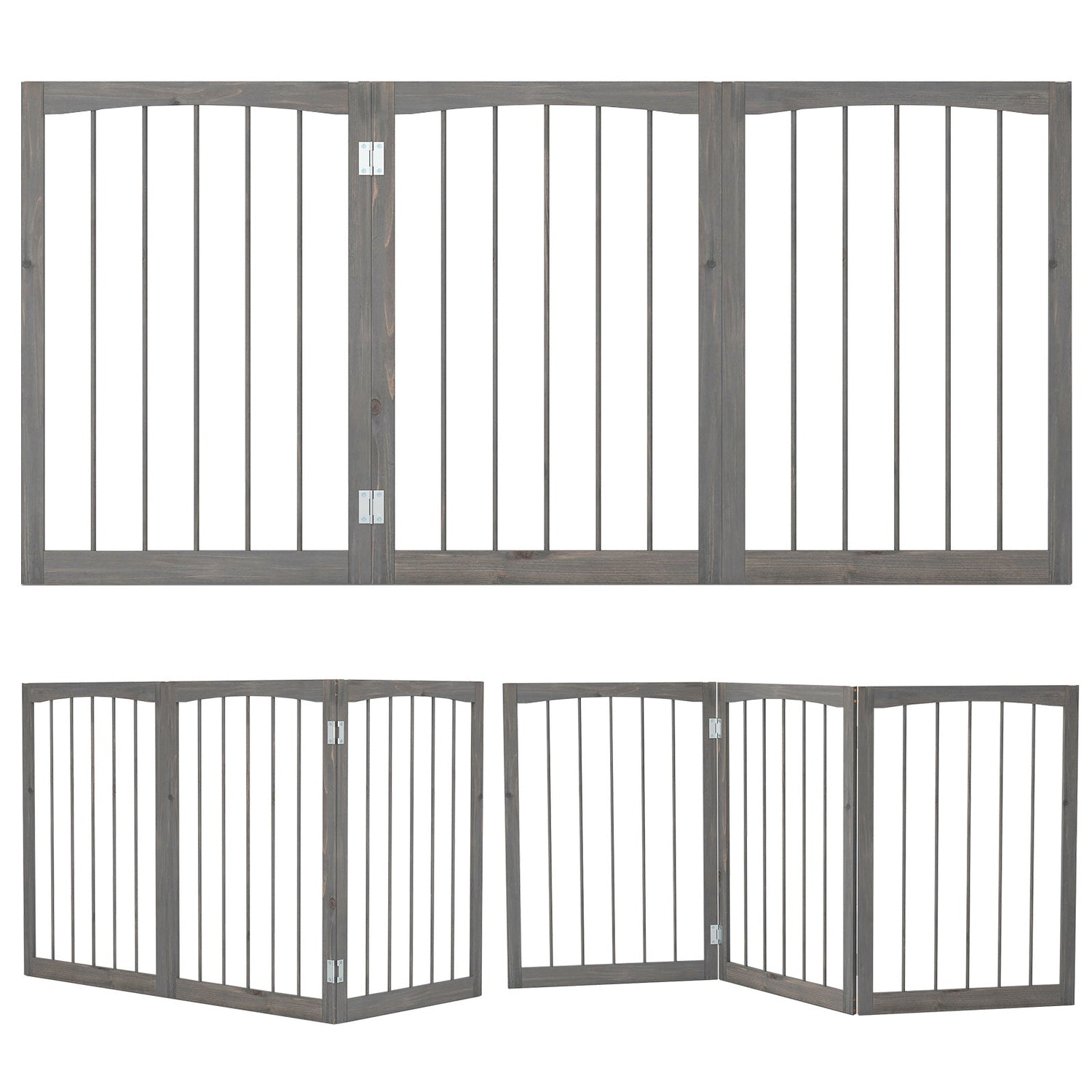 Wooden Pet Fence, Gray, 30"