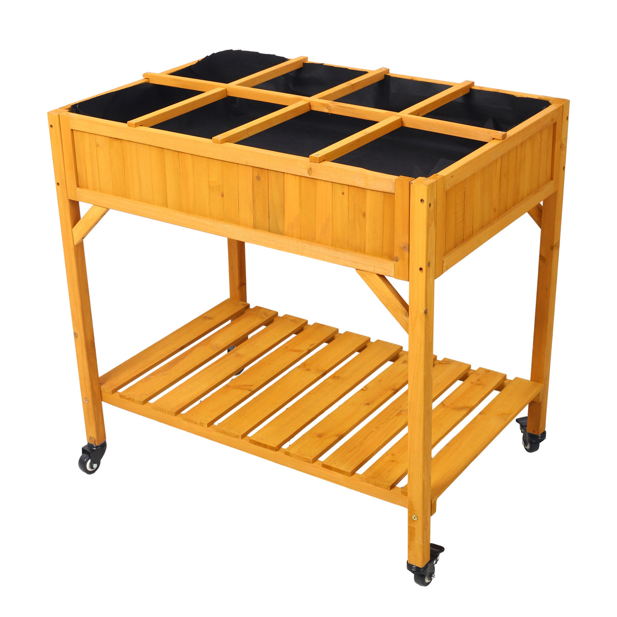 Elevated 8 Pocket Garden Bed on Wheels