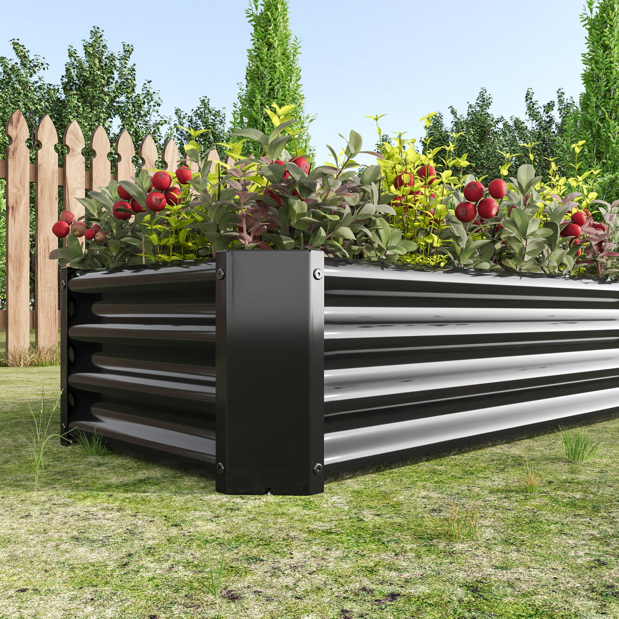 Rectangular Metal Raised Garden Bed