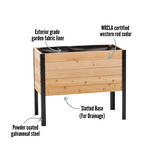 Cedar Raised Garden Bed, 18"W x 36"L