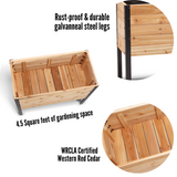 Cedar Raised Garden Bed, 18"W x 36"L