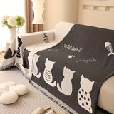 Chenille Cat Cartoon Sofa Cover Blanket