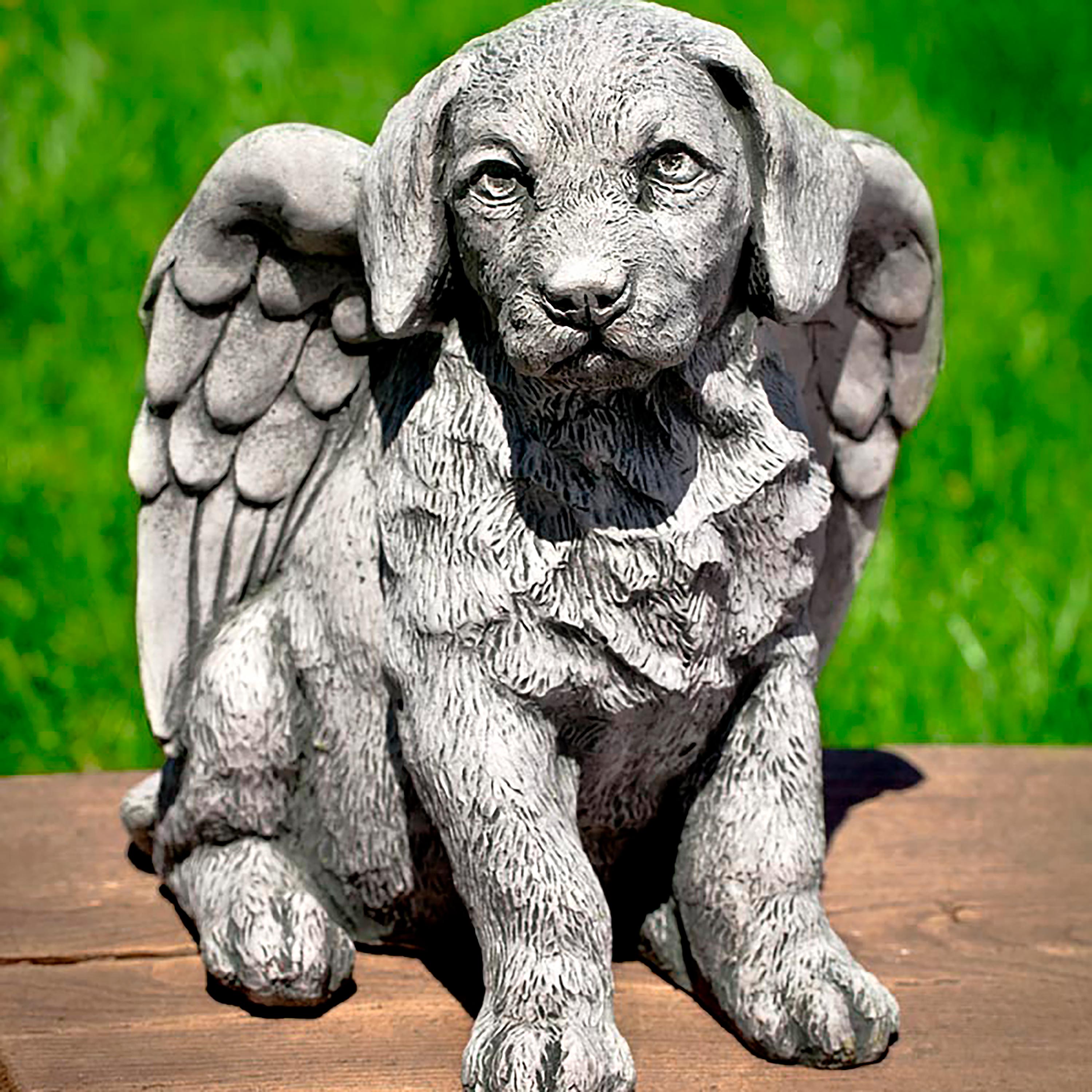 Evergreen Angel Puppy Garden Statue