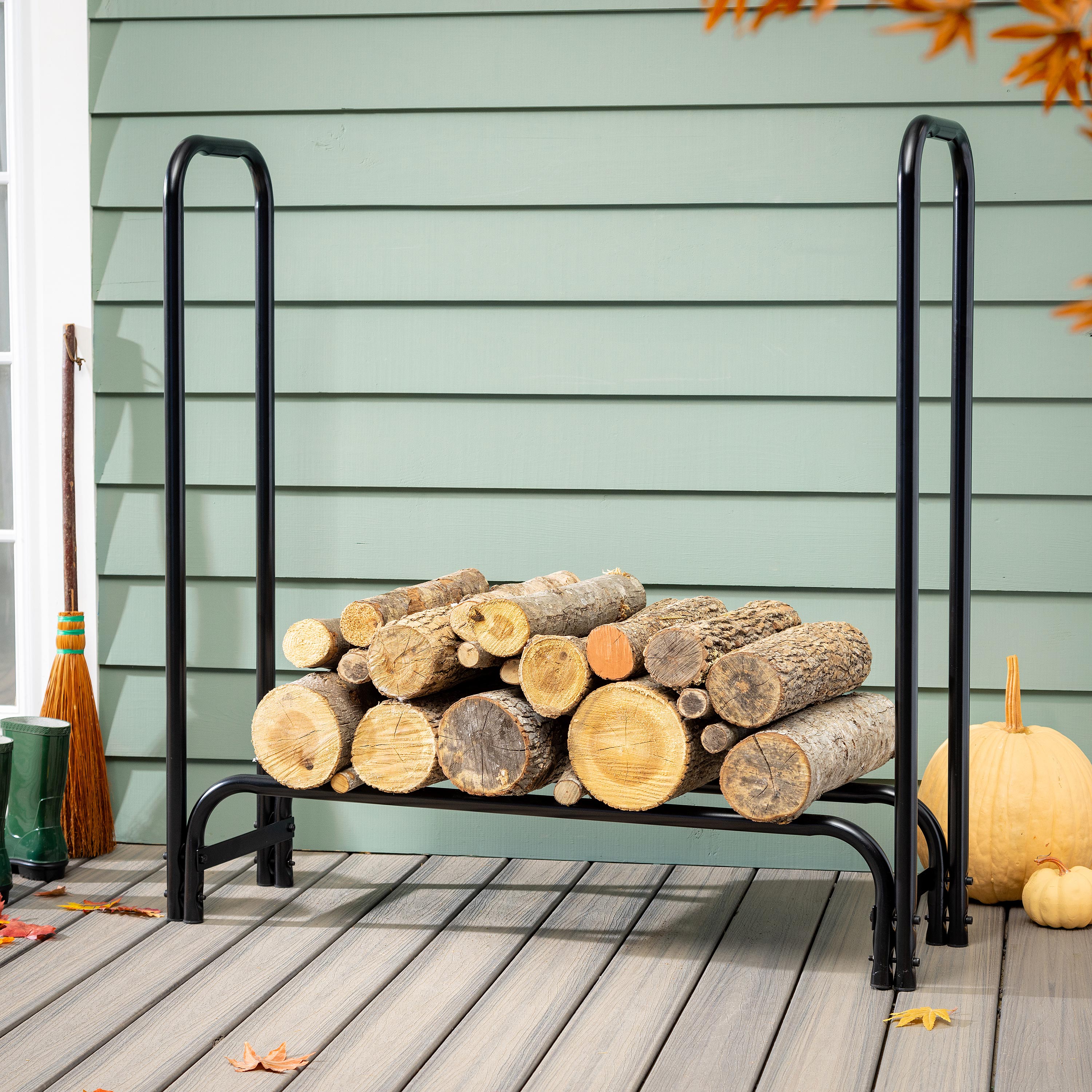 4' Steel Wood Log Rack – Plow & Hearth