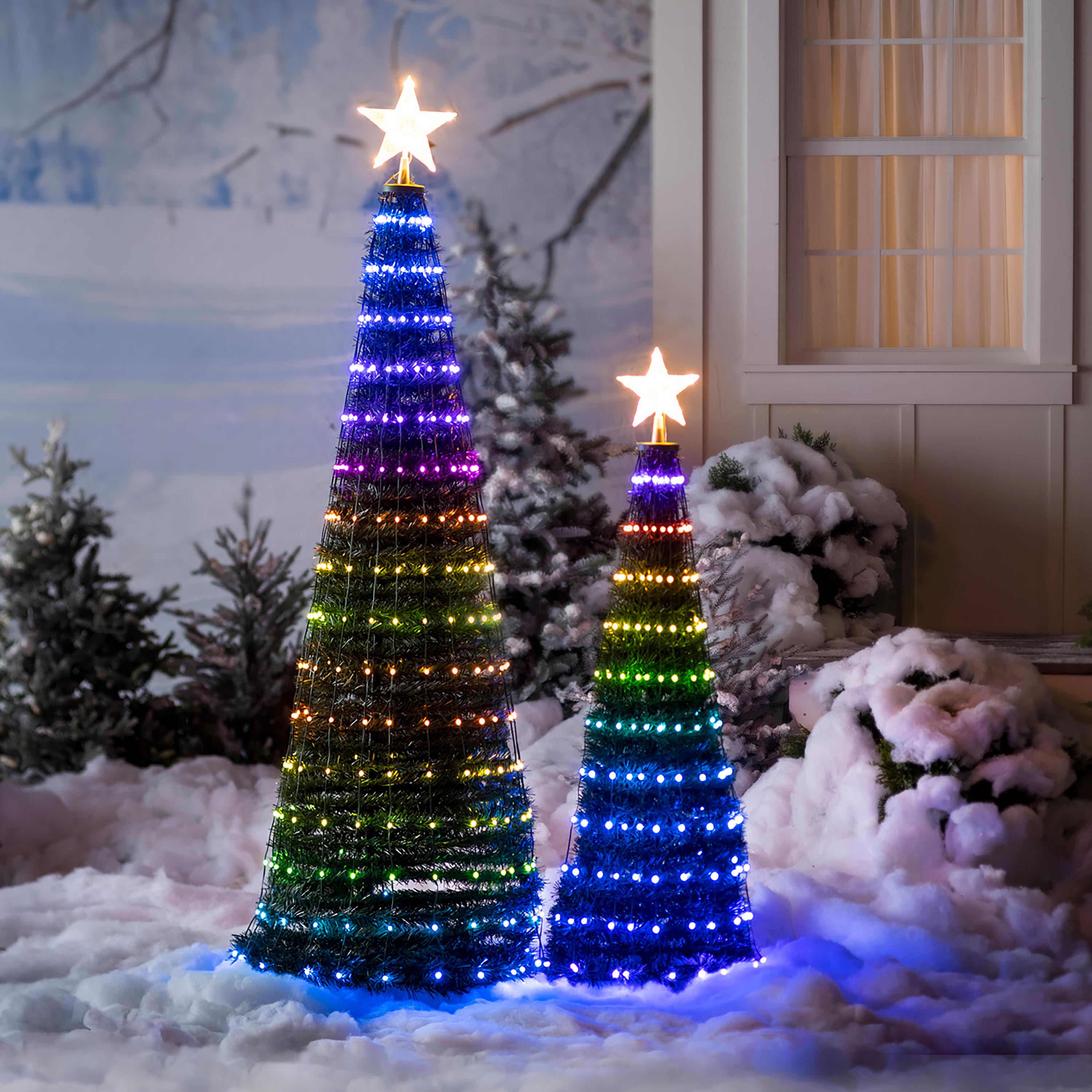 Indoor/Outdoor Foldable Christmas Tree with RGB Lights 47 inch