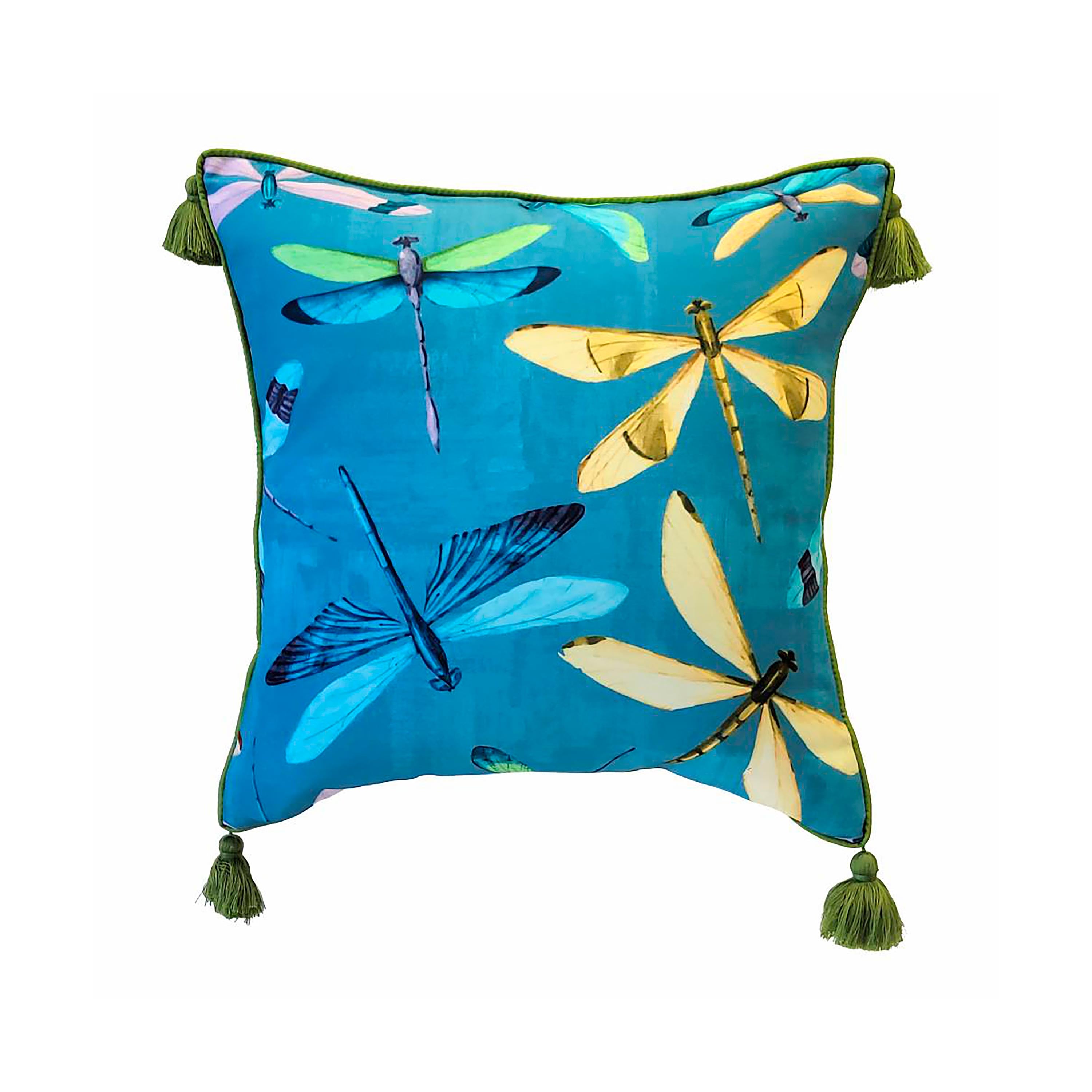 Teal and Green Throw Pillow Nature Themed Dragonfly Whimsical Art outlet Pillow Design Plants and Insects Indoor Outdoor 4 Sizes Av/8dable