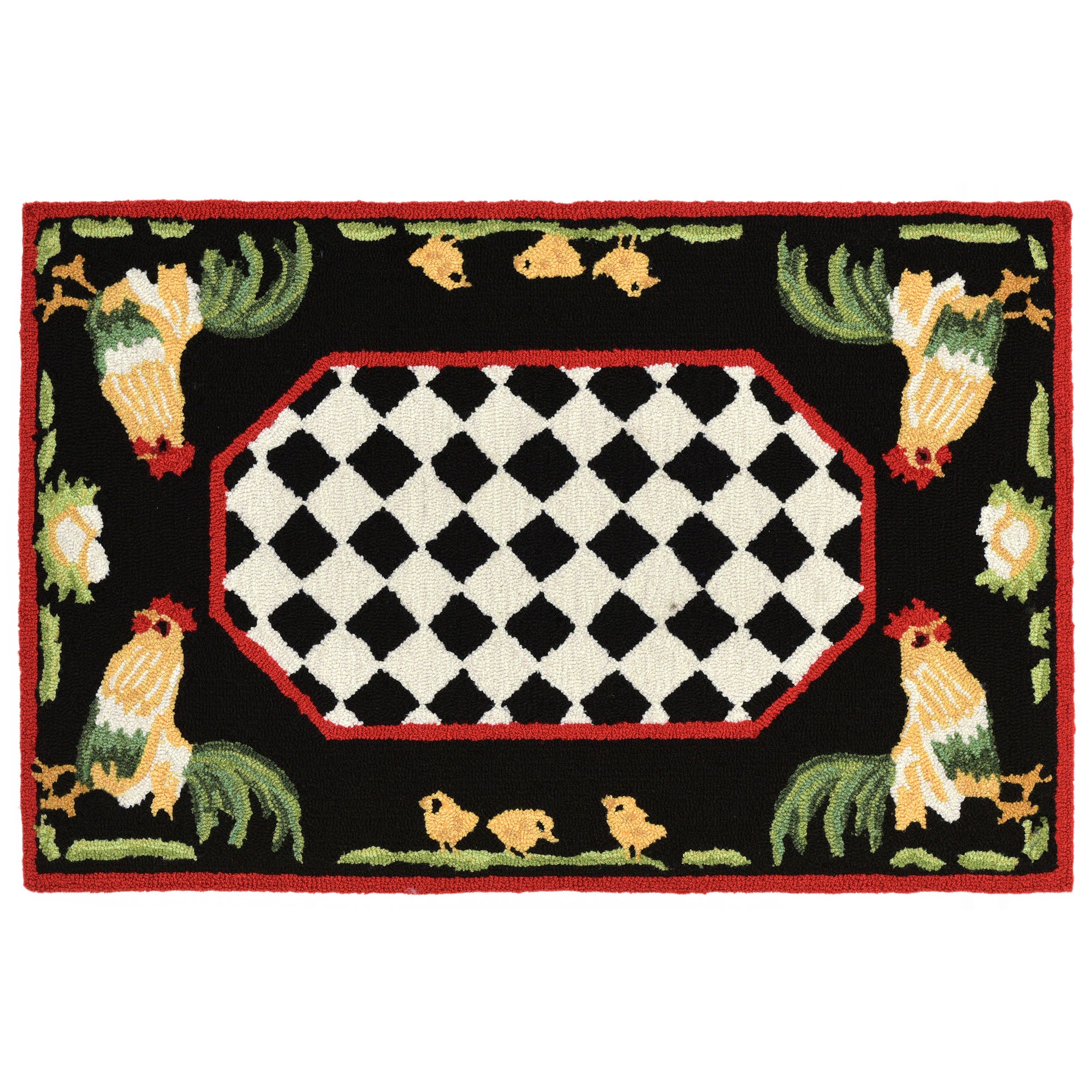 Rooster & Chick Border Indoor/Outdoor Rug – Plow & Hearth