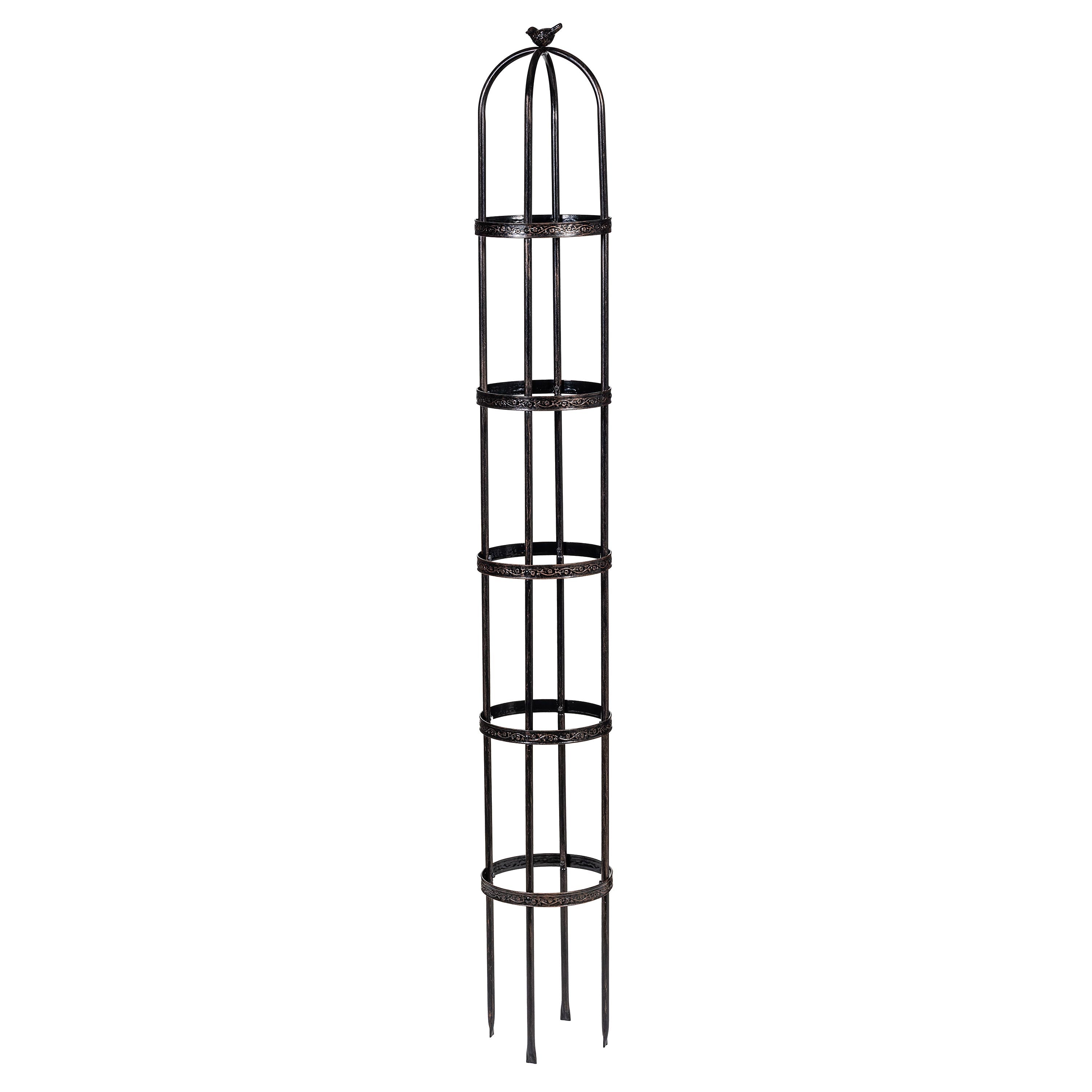 7' Powder-Coated Steel Garden Obelisk, Bronze – Plow & Hearth