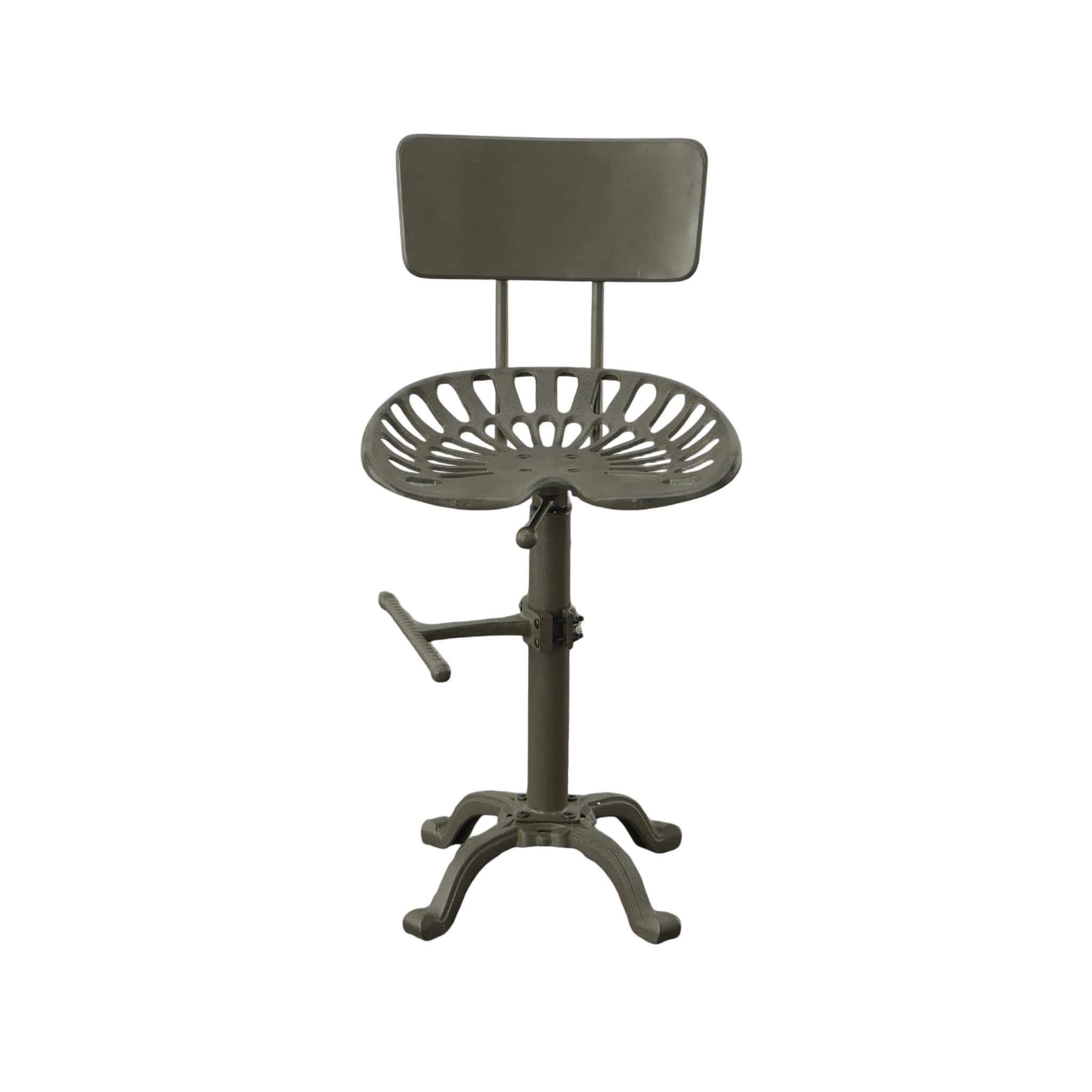 August Tractor Seat Barstool with Back, Industrial – Plow & Hearth