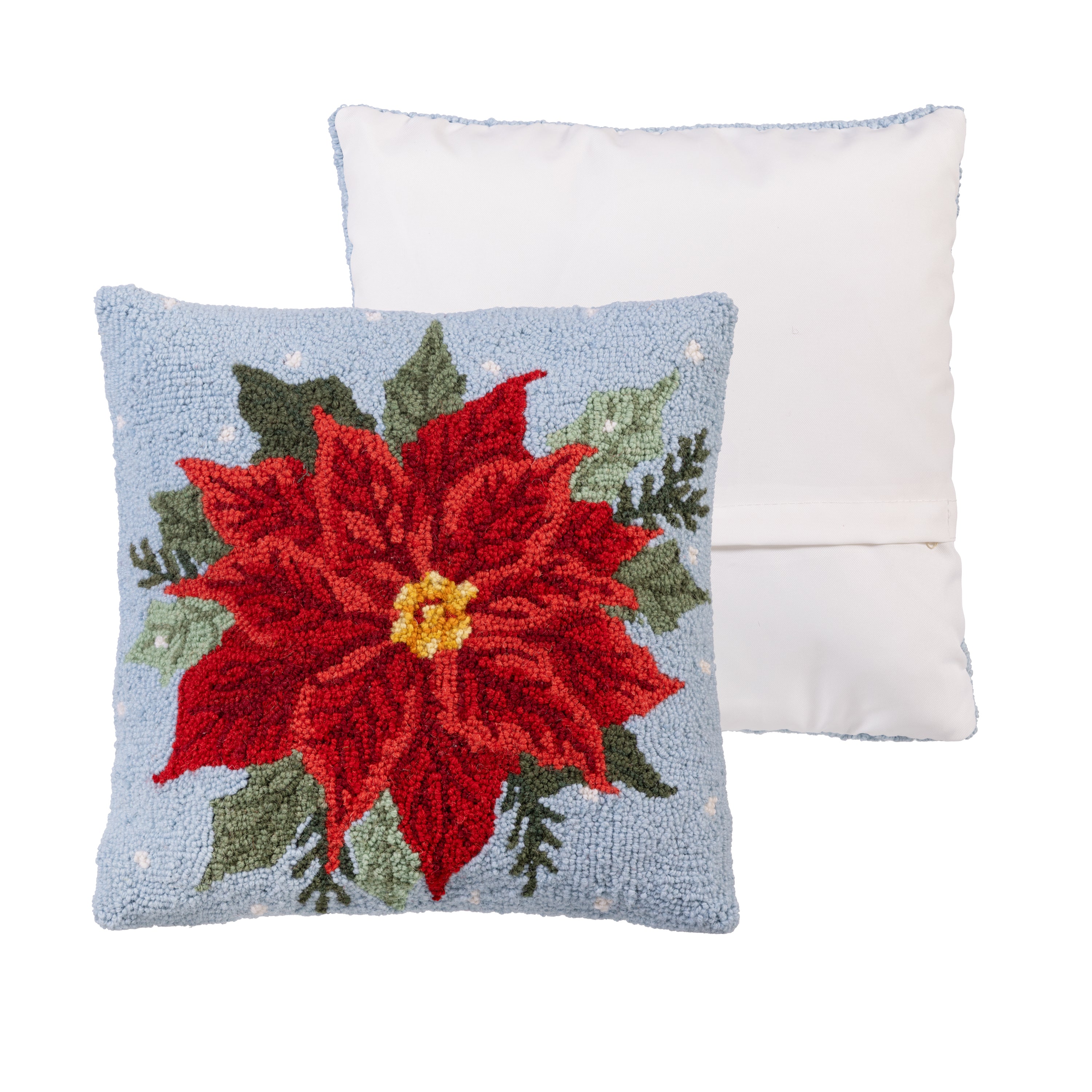 Plow & Hearth Poinsettia Hook Pillow