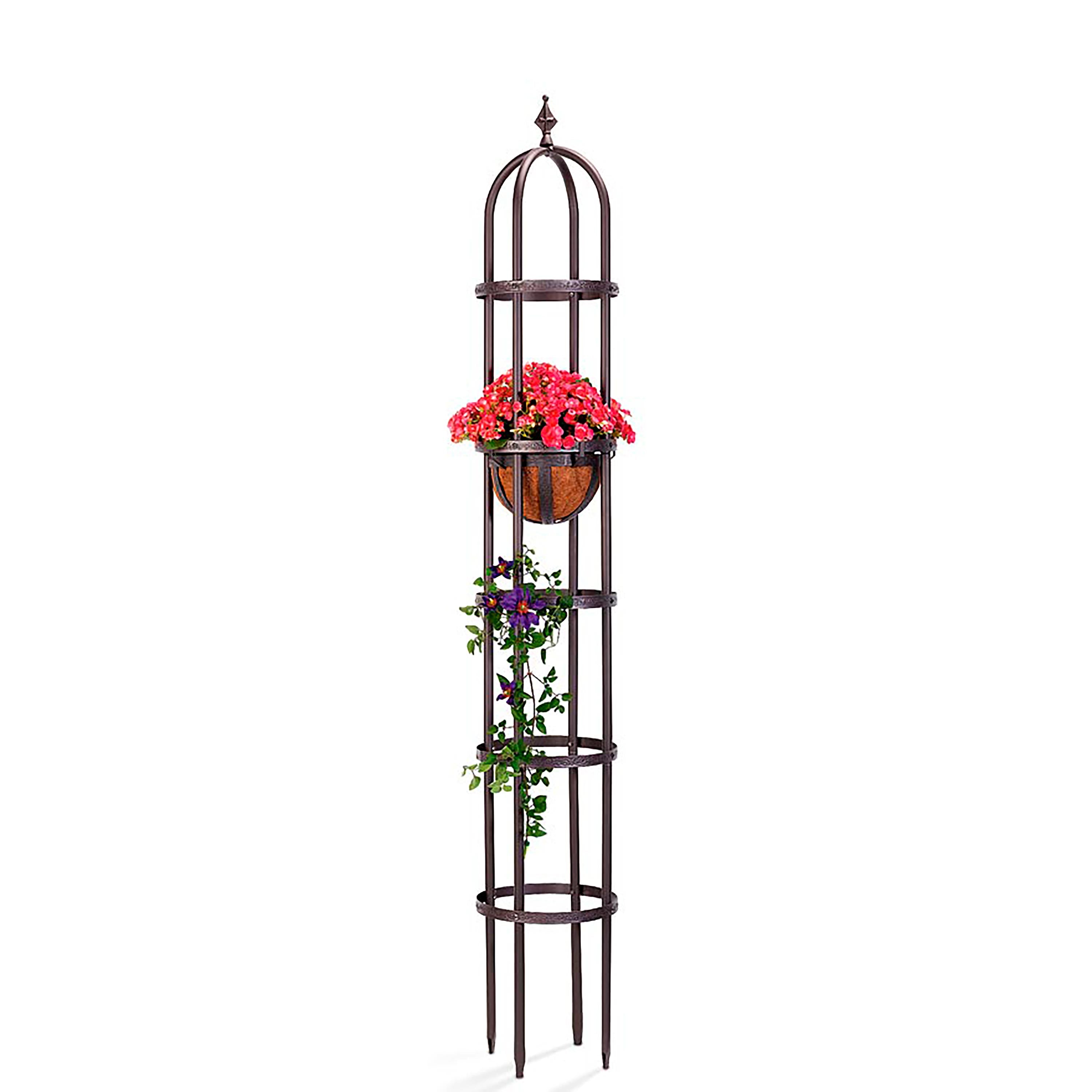 7' Powder-Coated Steel Garden Obelisk | Plow & Hearth