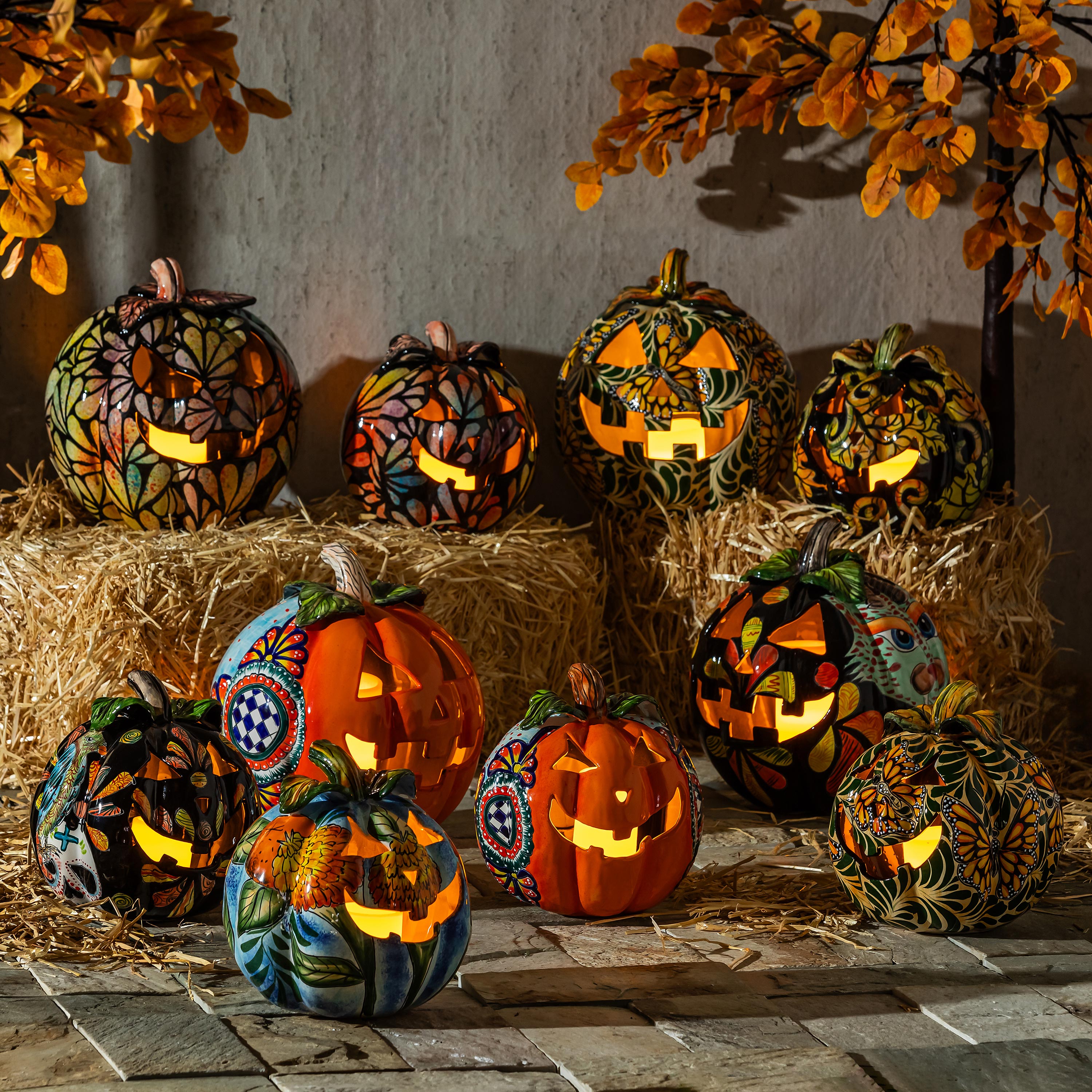 Floral Burst Ceramic Talavera Pumpkin, Small – Plow & Hearth