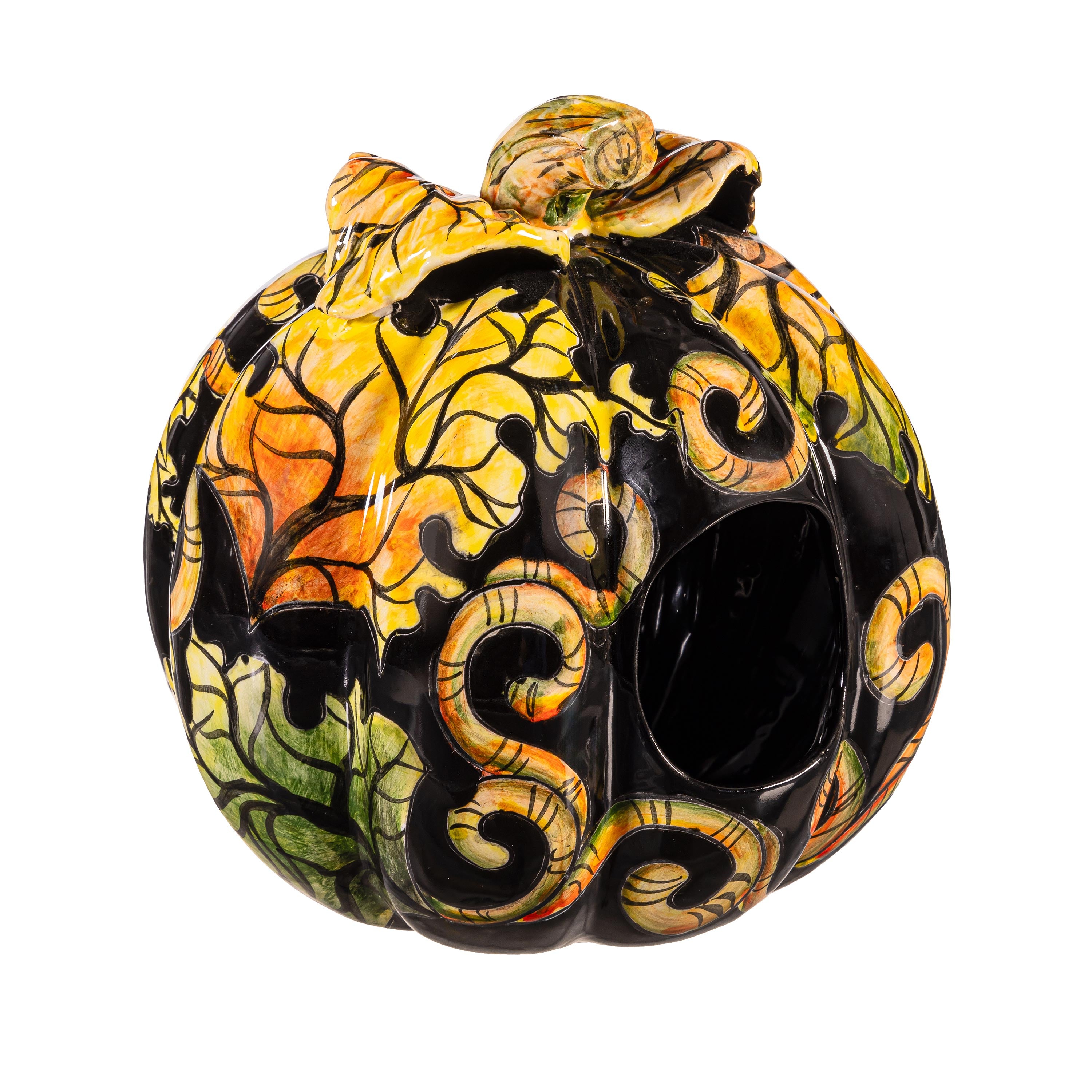 Autumn Floral Large Ceramic Talavera Pumpkin – Plow & Hearth