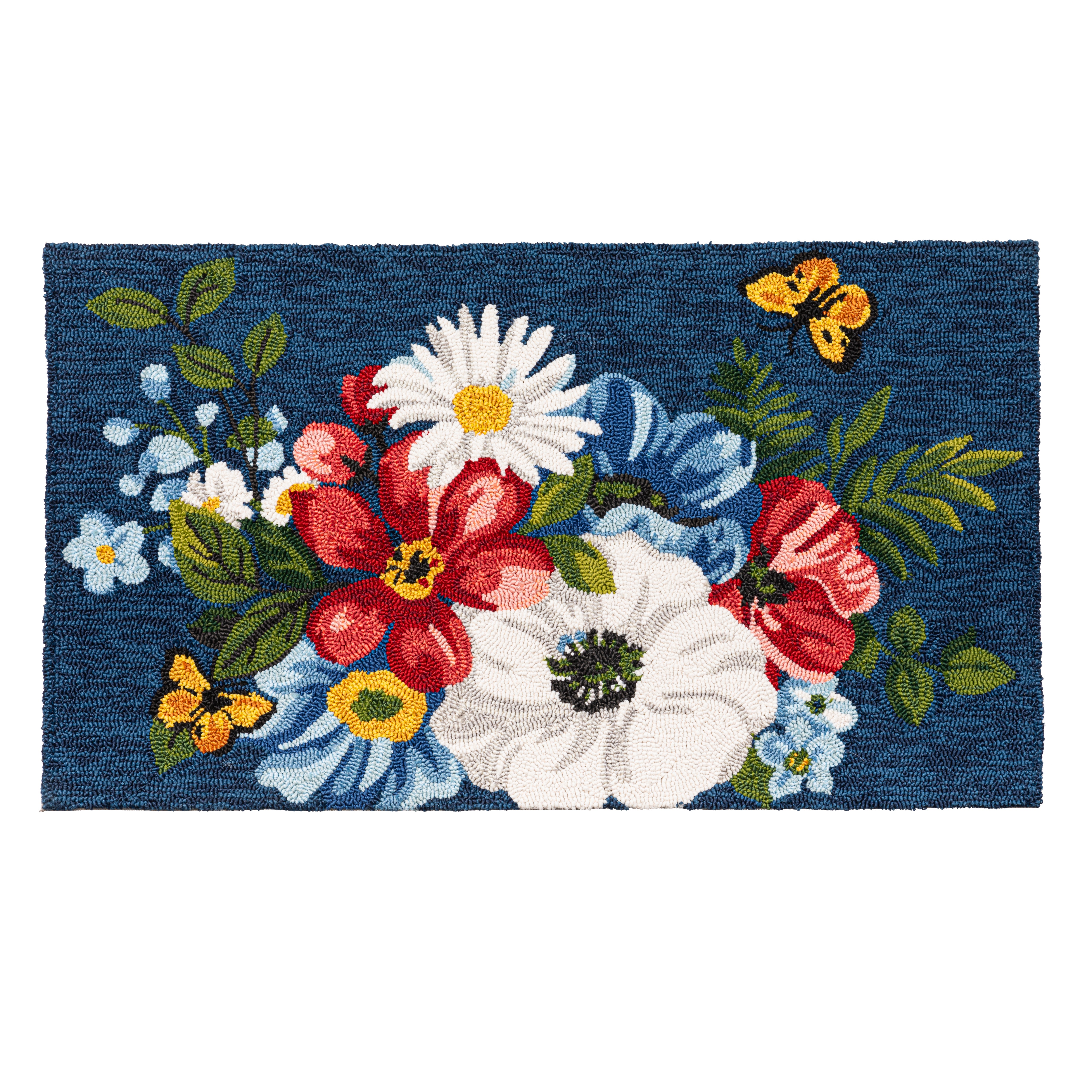 Midnight Floral Indoor/Outdoor Hooked Rug 24