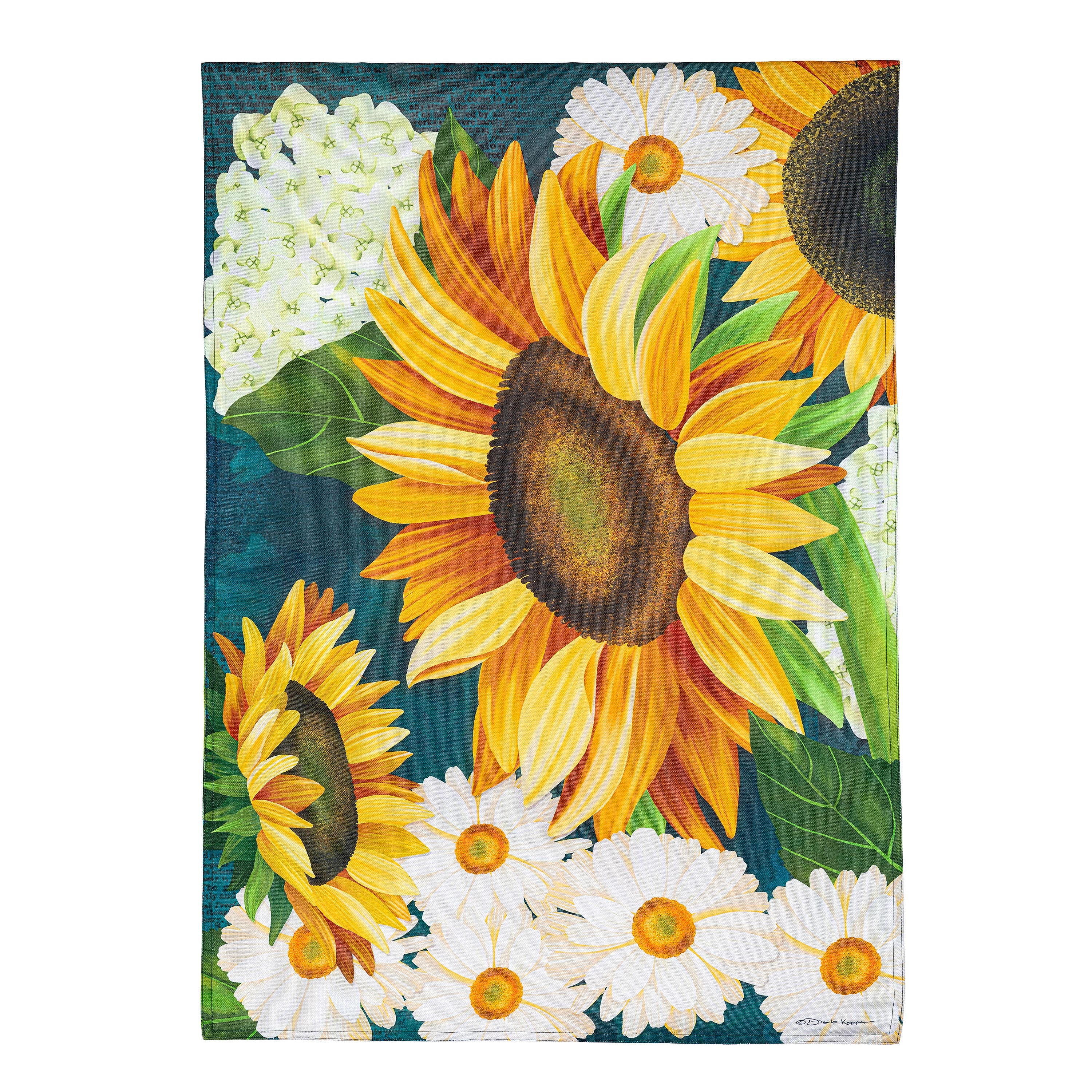 Sunflower Bloom Burlap House Flag – Plow & Hearth