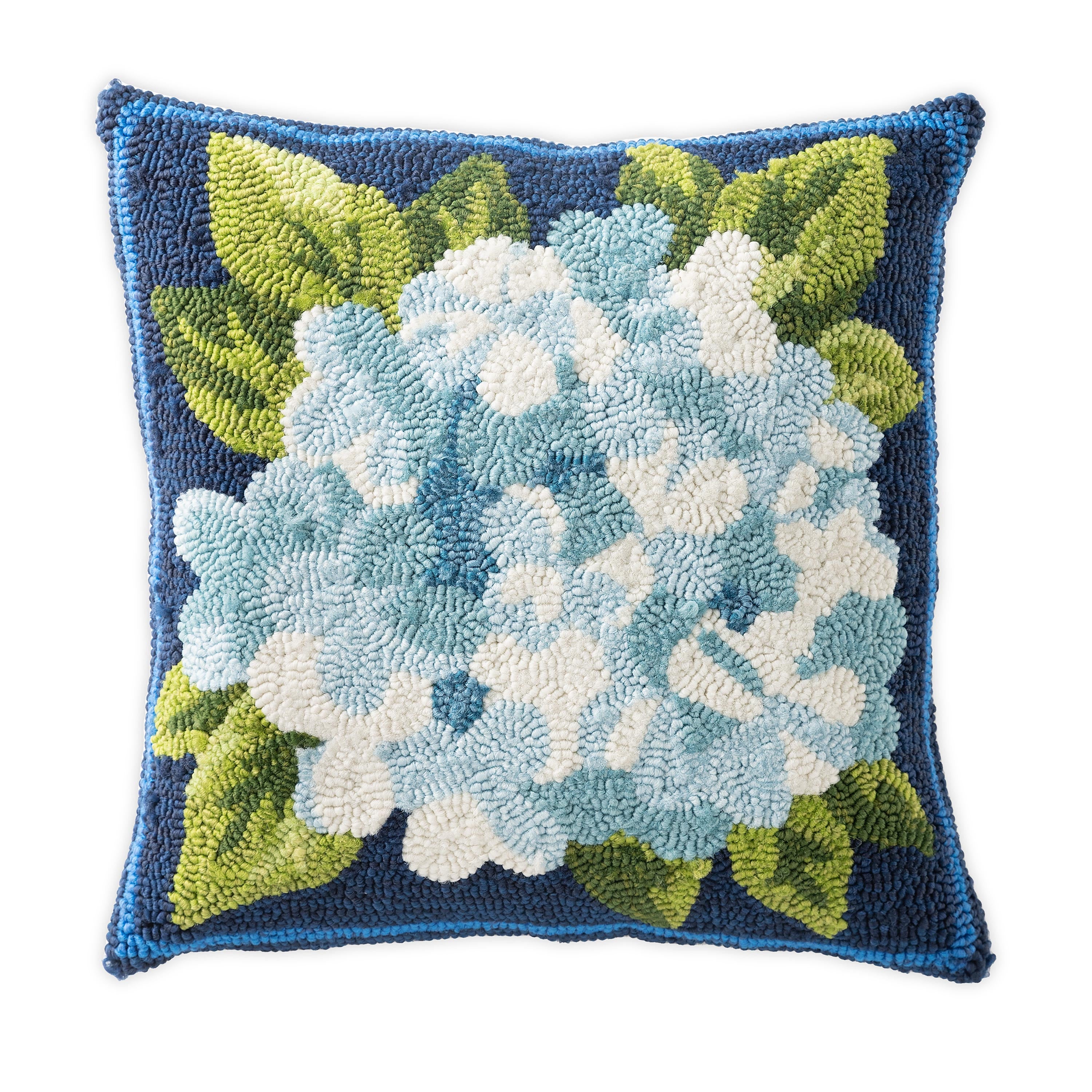 Indoor/Outdoor Hooked Hydrangea Throw Pillow – Plow & Hearth