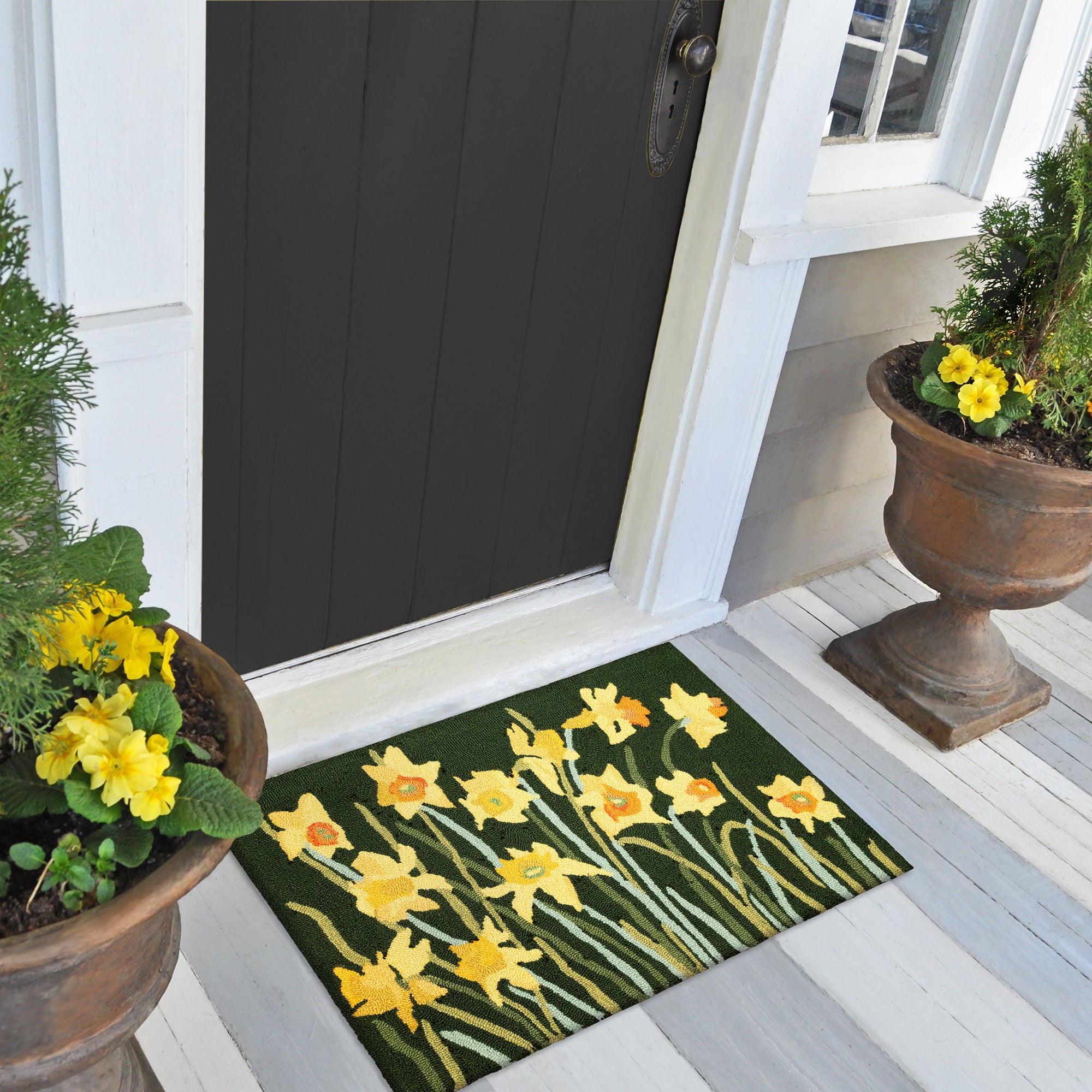 Liora Manne Frontporch Daffodil Indoor/Outdoor Mat Green 2' x 3