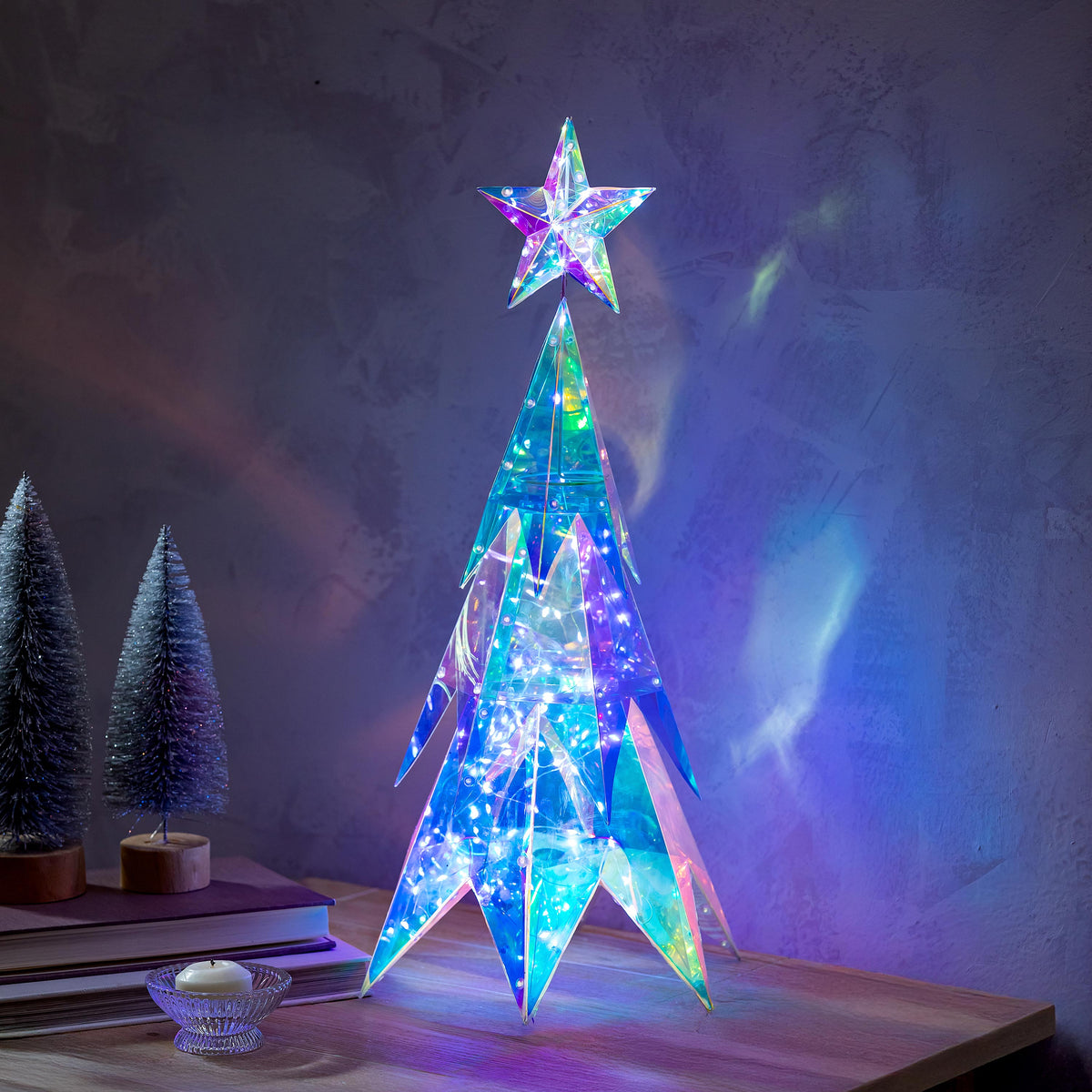 Led Tabletop Tree LED Holiday Iridescent Shimmering Tabletop Tree, 21