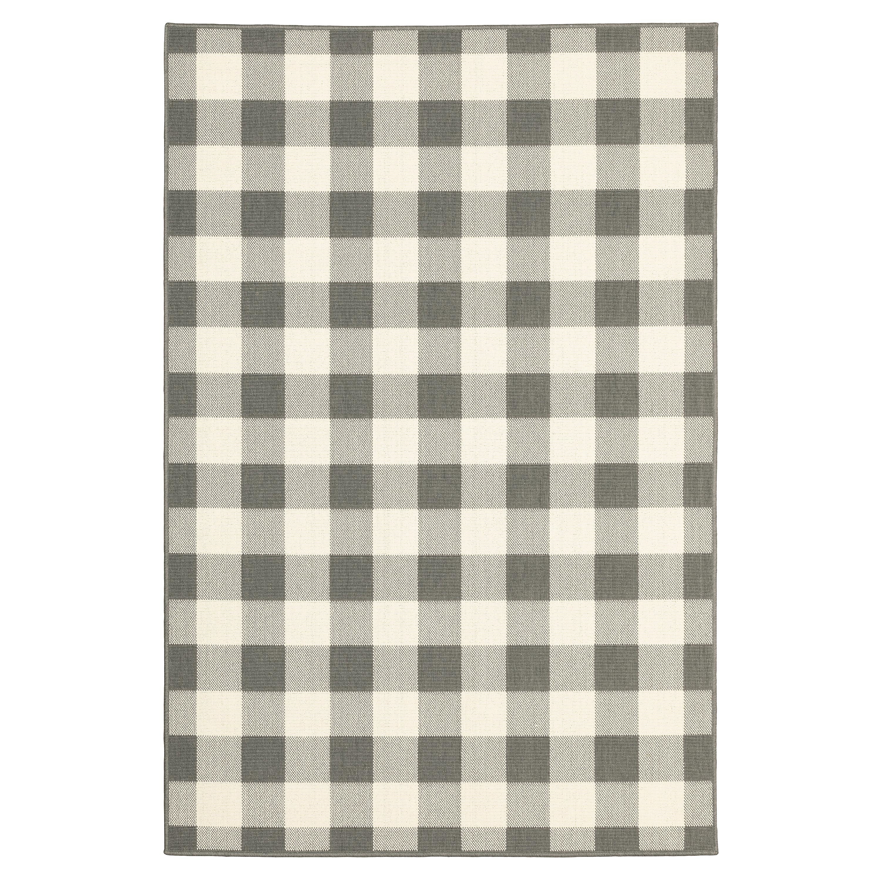 Buffalo Plaid Indoor and Outdoor Polypropylene Rug, 3'7