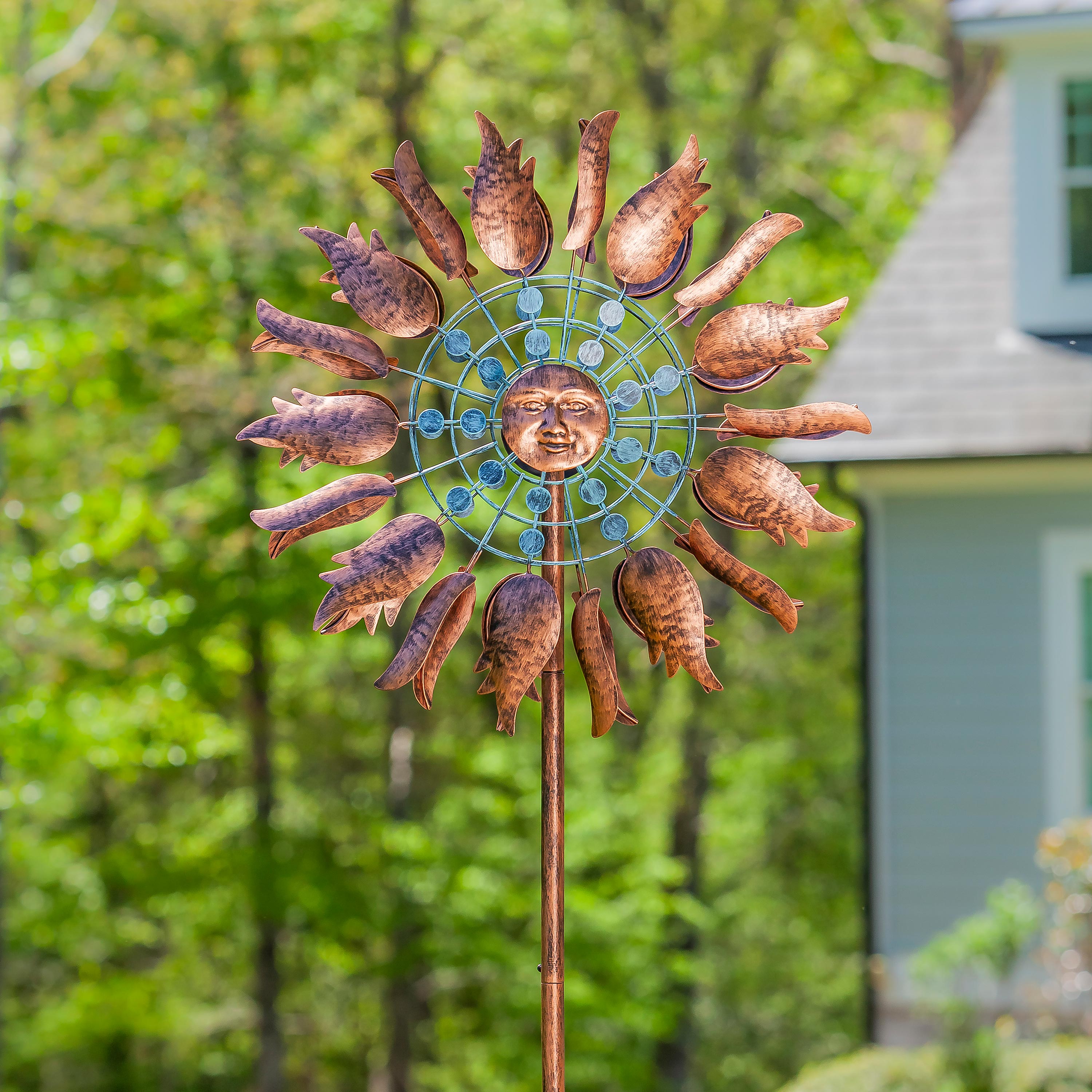 Metal Wind Spinner, Copper Sun, 75