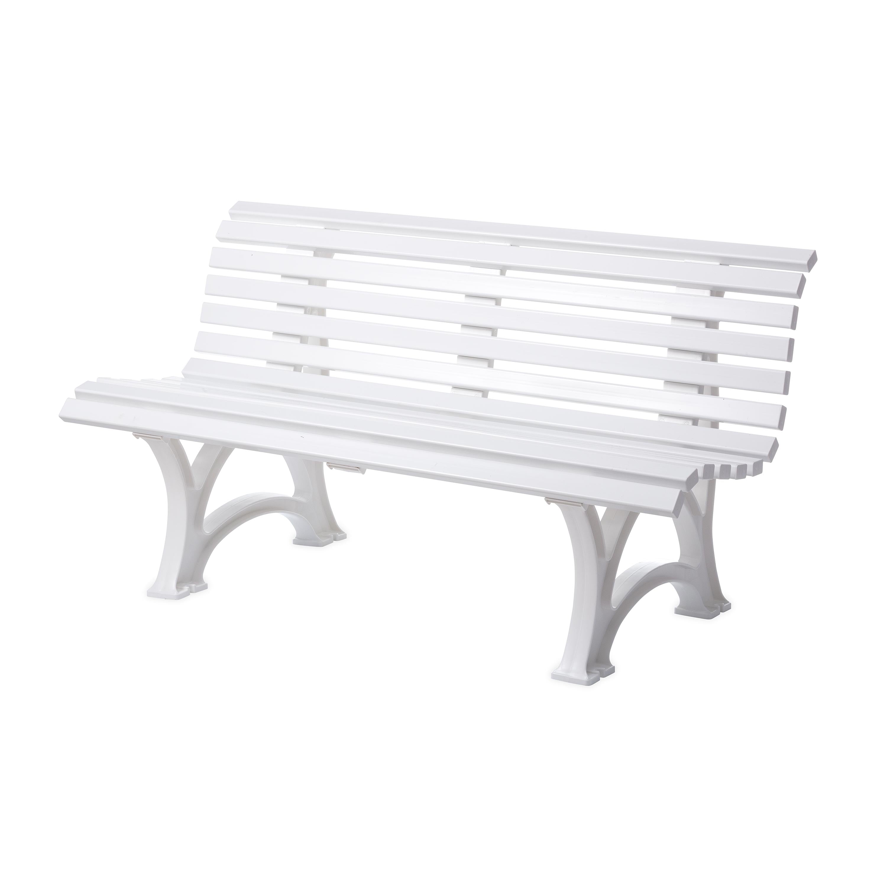 Ergonomic Weatherproof PVC Garden Bench – Plow & Hearth