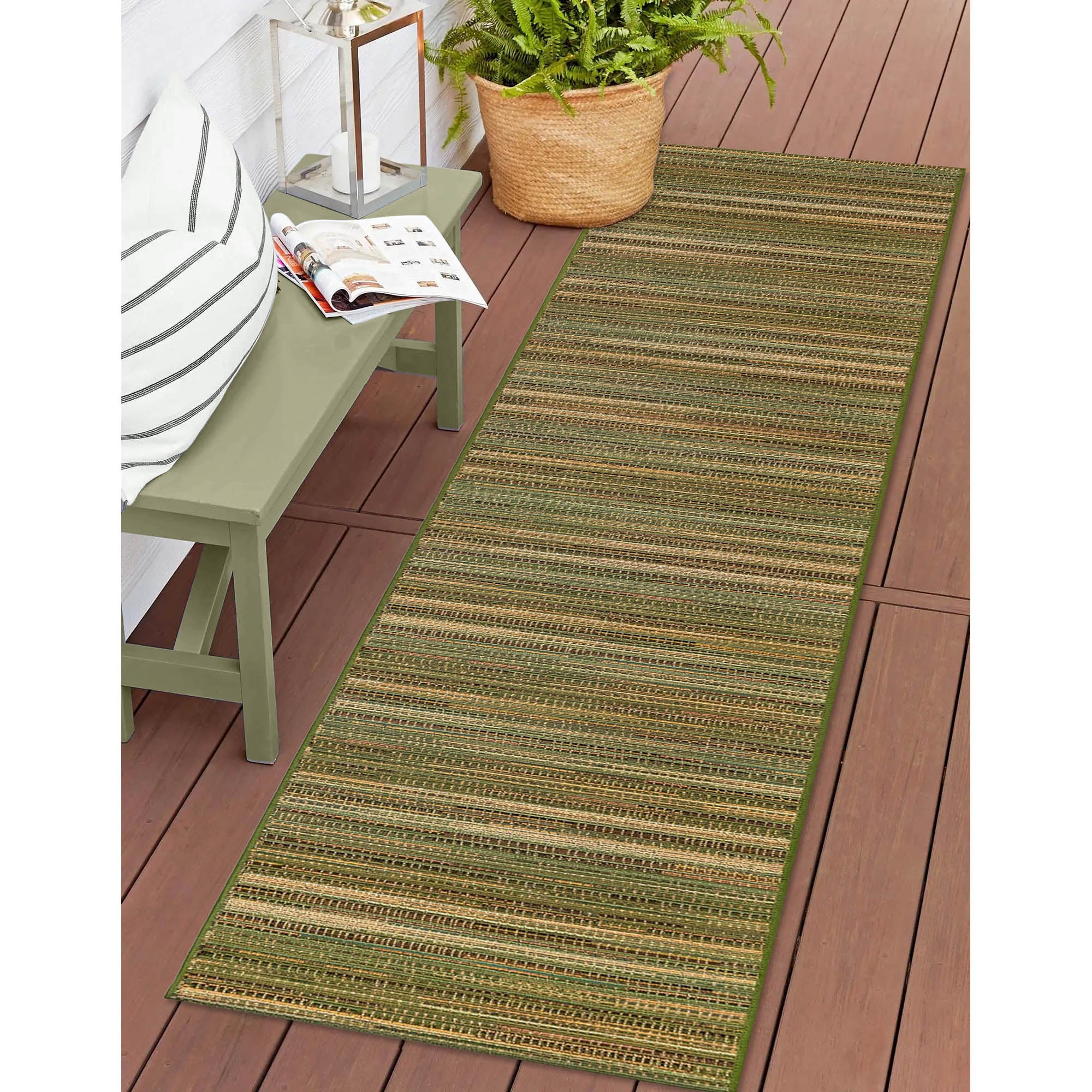 Liora Manne Marina Stripes Indoor/Outdoor Area Rug Green – Plow