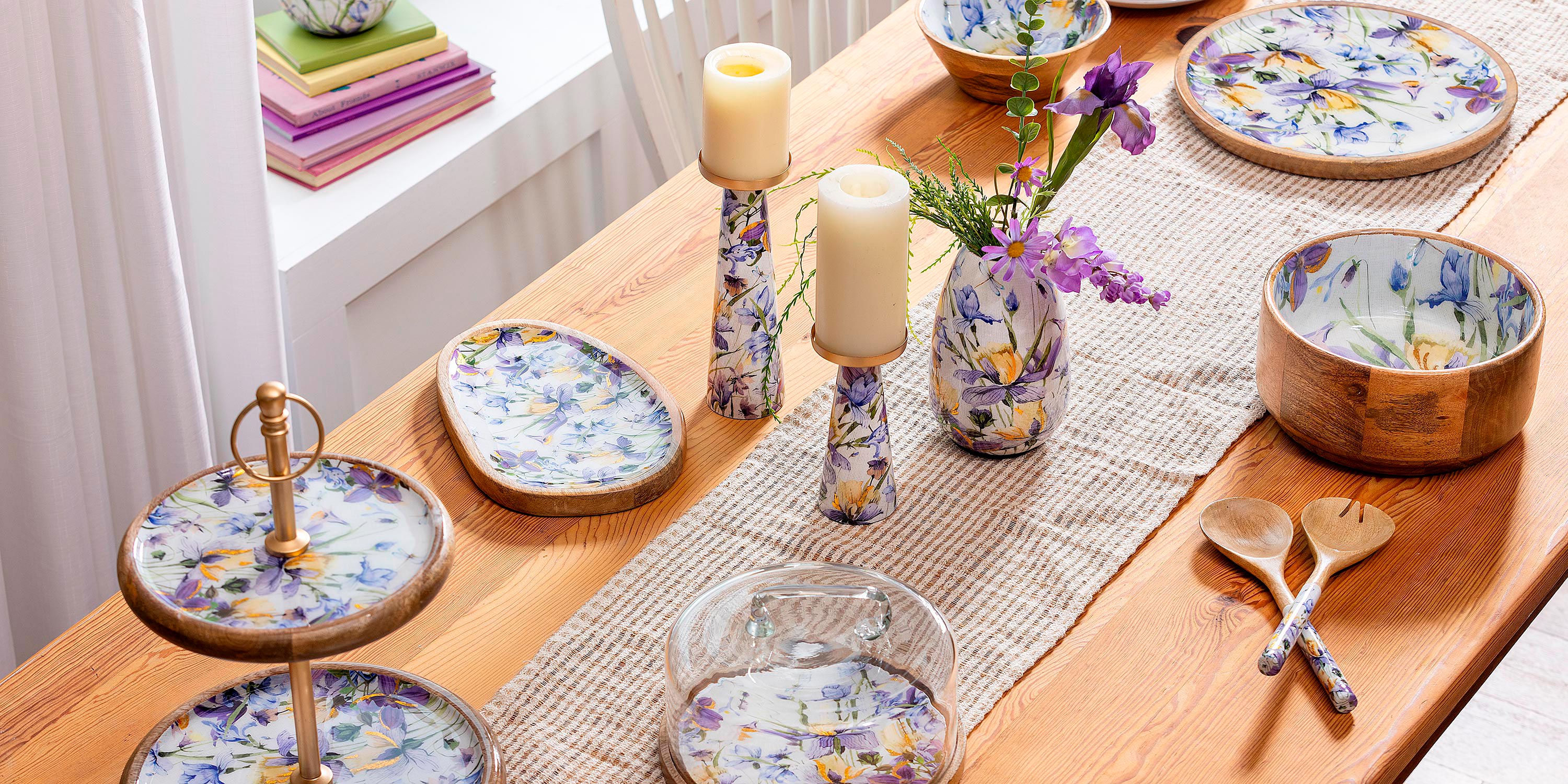 Golden Lilac Irregular Shaped Wood Serving Tray, 12