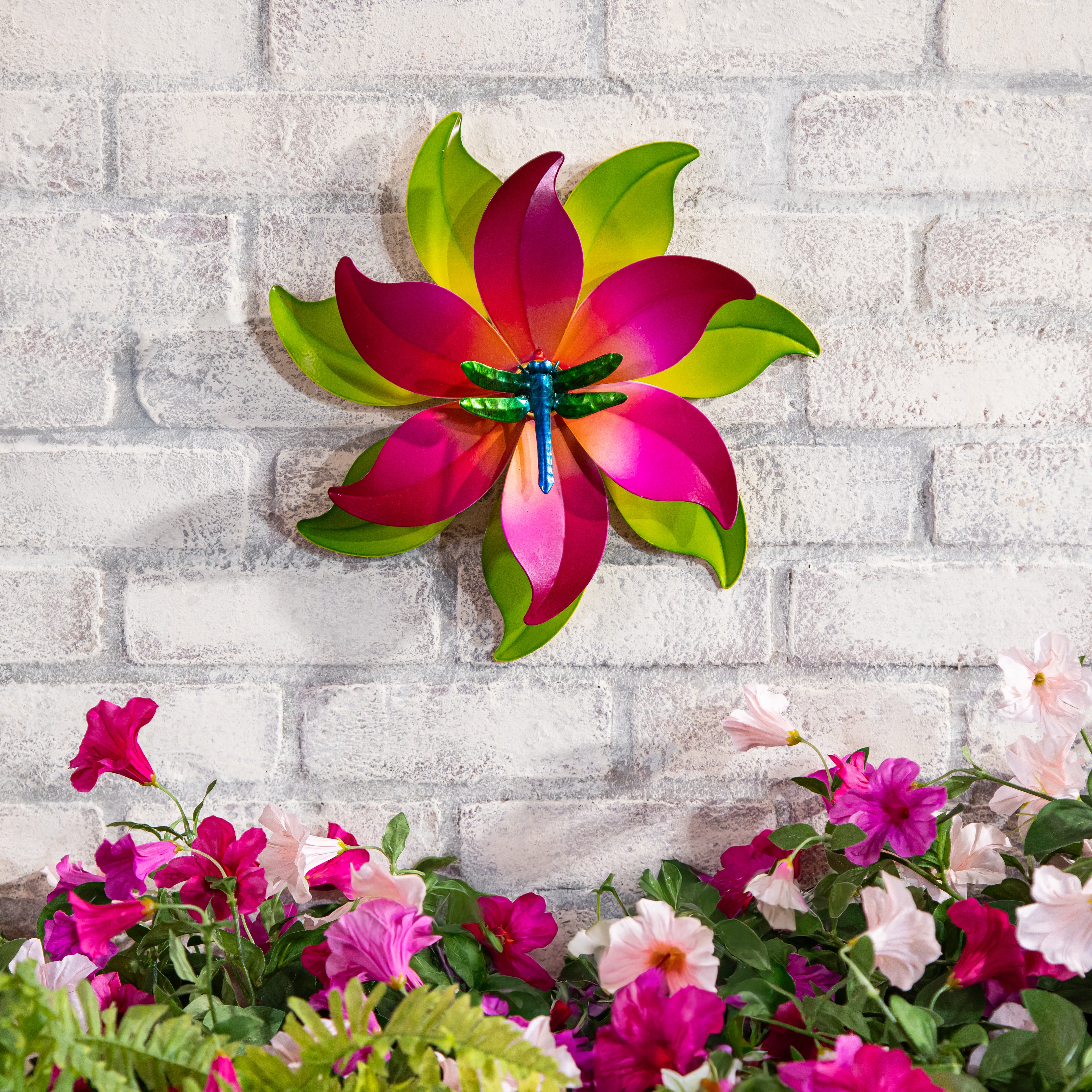 papillon セット Metal Radiant Petals DragonFly Wind Spinner 13