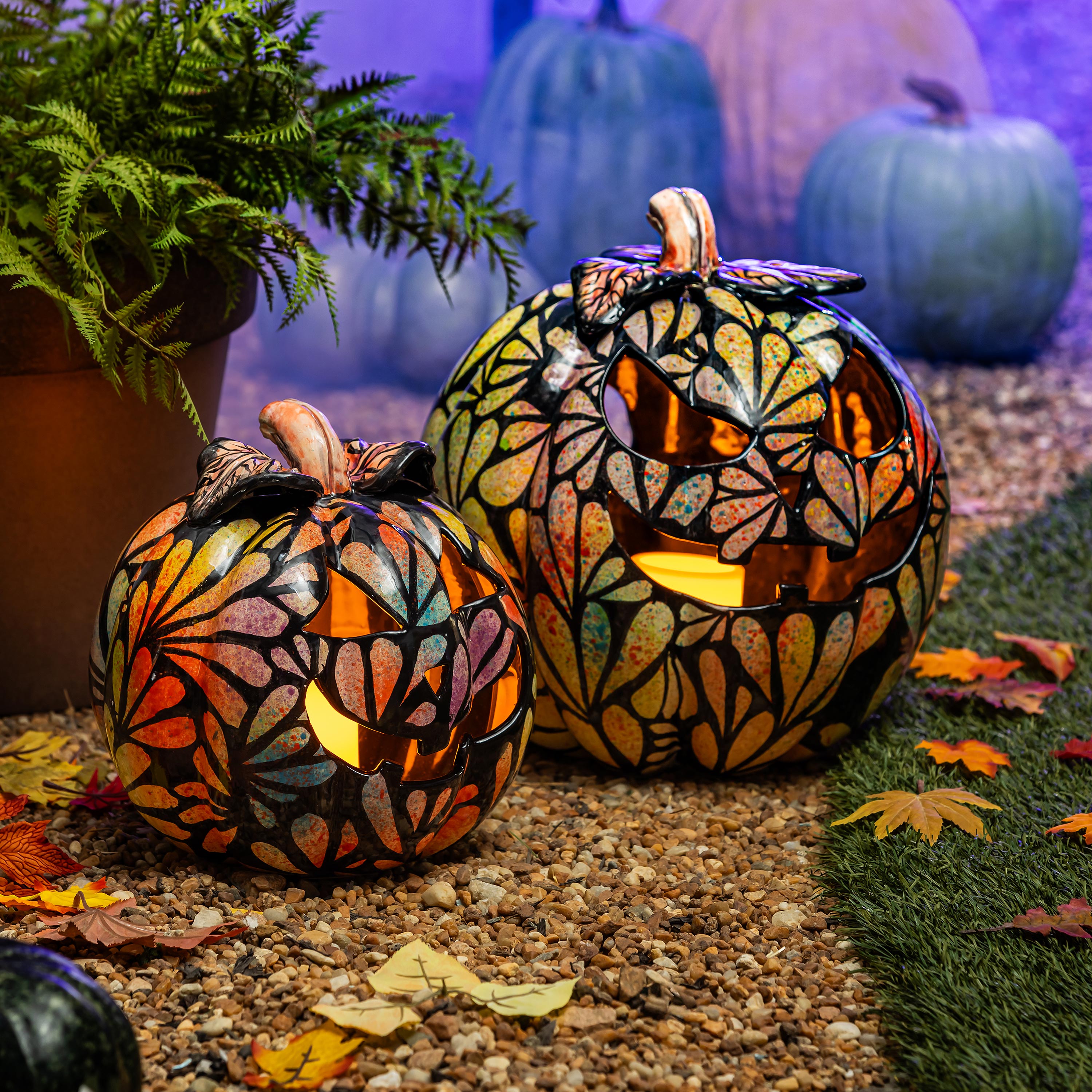 pumpkin様 Floral Burst Ceramic Talavera Pumpkin, Small – Plow & Hearth