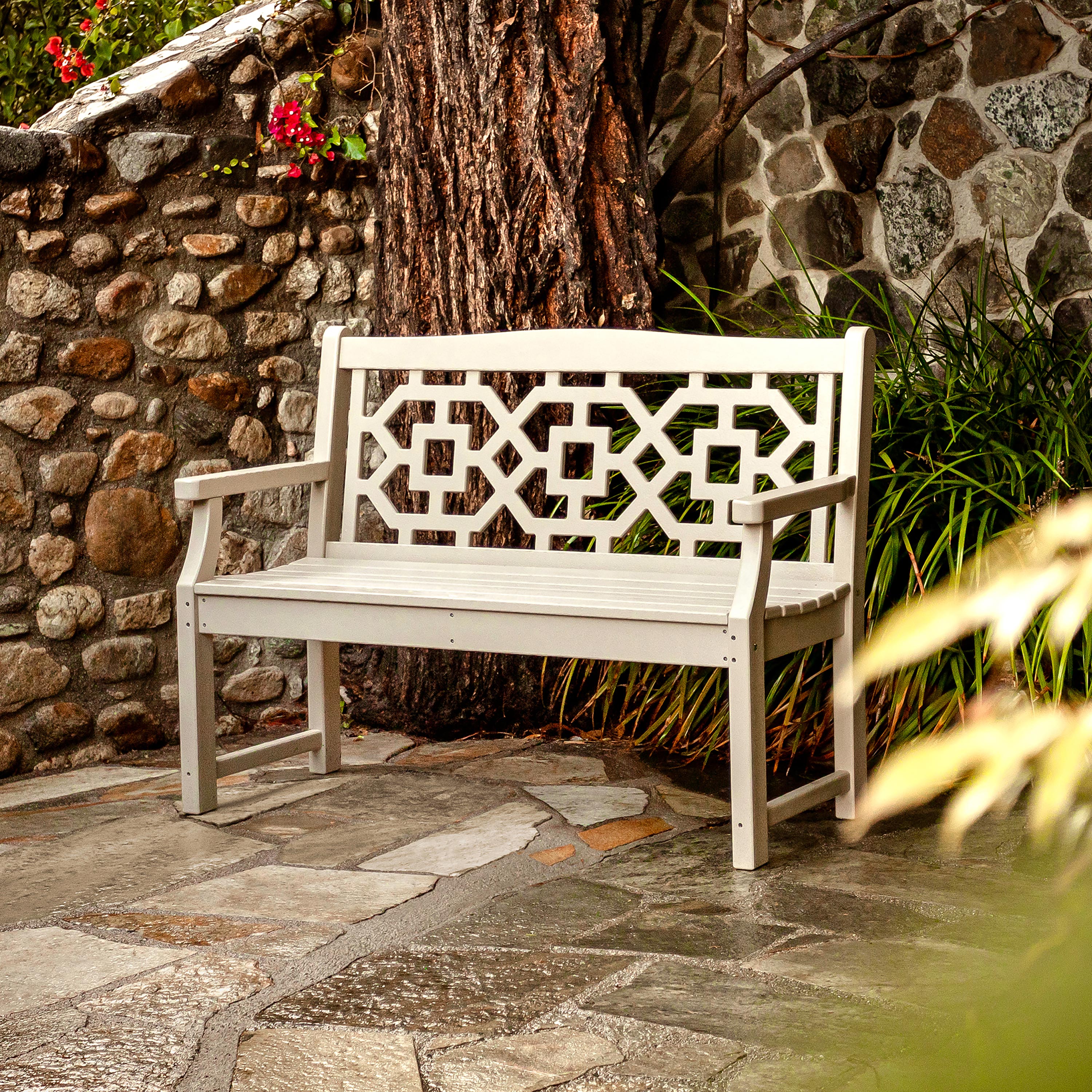 POLYWOOD® Chinoiserie Garden Bench – Plow & Hearth