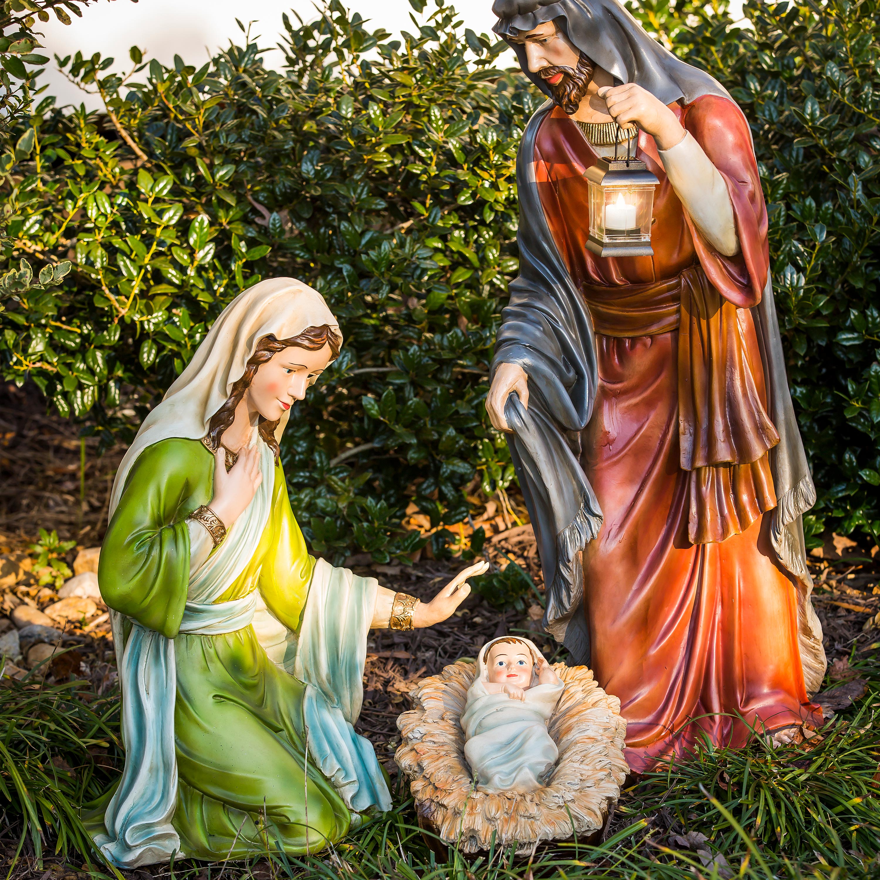 立体・オブジェ Nativity Baby Jesus Nativity Set of 3: Mary, Joseph, and Baby Jesus, Full Color